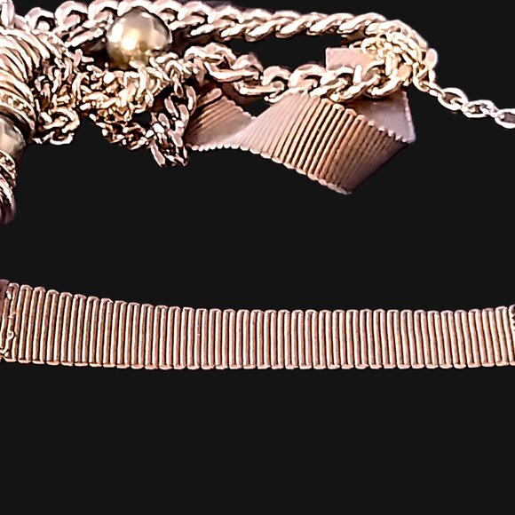 Stainless Steel Multi Chain, Ring & Bead 16-19" Necklace ~ Varied Silver Tones! - Picture 11 of 14